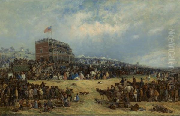 Nottingham Racecourse - The Queen's Plate Oil Painting by John Ii Holland