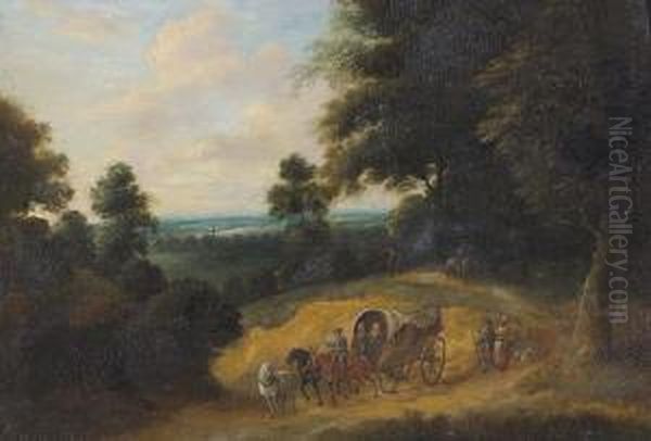 Zwei Idyllische Landschaften. Oil Painting by John Ii Holland