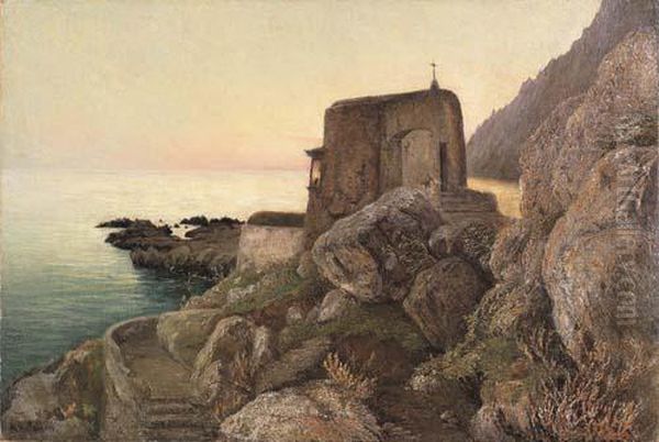 Chiesetta Sul Promontorio Ligure Oil Painting by Alfons Hollaender