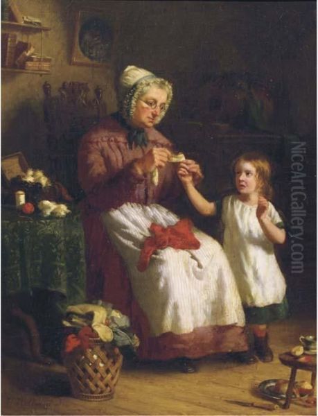 Nursing The Scratch Oil Painting by Hendrik Hollander Cz