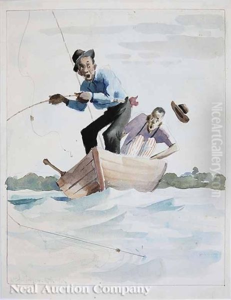 Fishing Oil Painting by William R., Hollingsworth Jr.