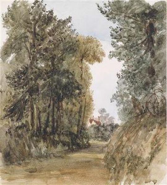 A Road Near Of Dulwich Oil Painting by Thomas Hollis