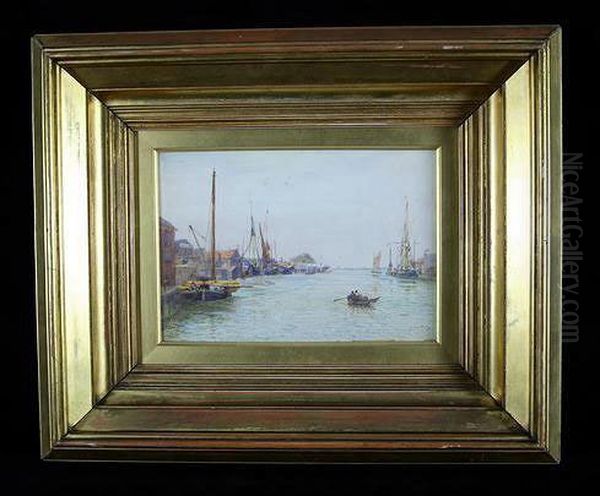 On The Yare Oil Painting by Charles Edward Holloway