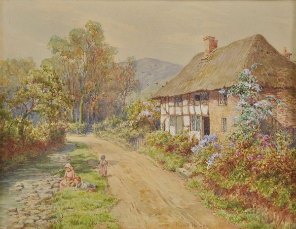 West Country Cottage Oil Painting by Maud Hollyer