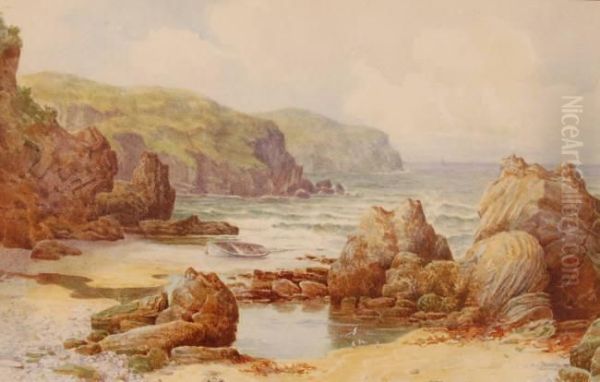 Coastal View Oil Painting by Maud Hollyer