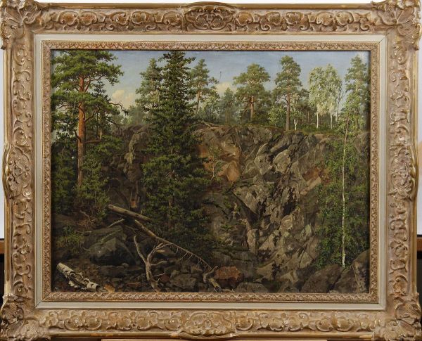 Skogslandskap Oil Painting by Per Daniel Holm