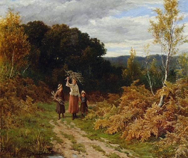 Gathering Firewood Oil Painting by Edward Holmes