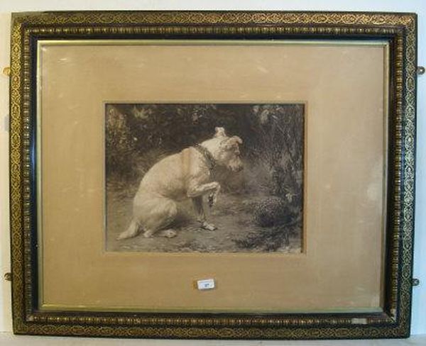 The Jack Russell And A Hedgehog Oil Painting by George Holmes