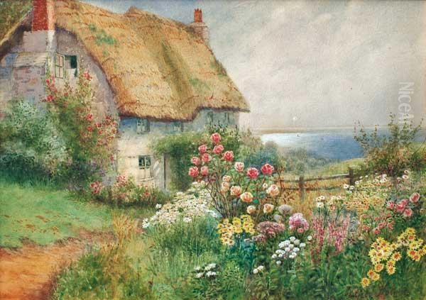 House And Garden Oil Painting by Wilfred Holmes