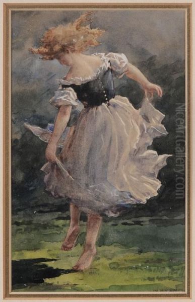 Dancing Red-haired Girl Oil Painting by William Henry Holmes