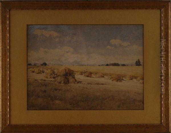 Hayricks Oil Painting by William Henry Holmes