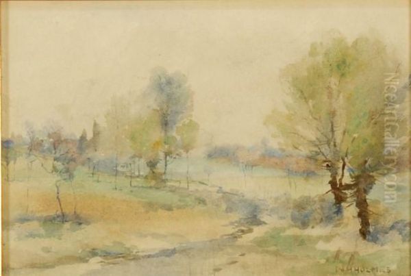 Country Landscape. Oil Painting by William Henry Holmes