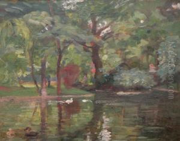 Parc Monceau, Paris Oil Painting by Wilhelm Holmgren