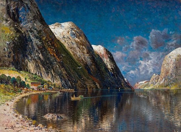 Drontheim-fjord Oil Painting by Johann Holmstedt