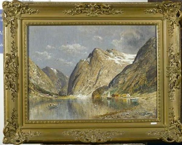 Fjordlandschaft. Oil Painting by Johann Holmstedt