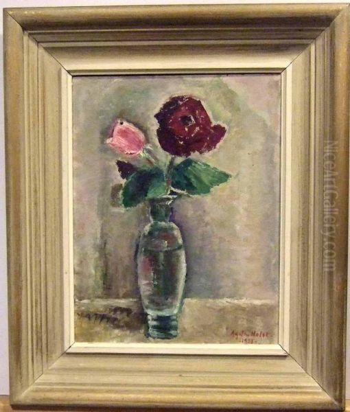 Blomsterstilleben. Oil Painting by L. Holst