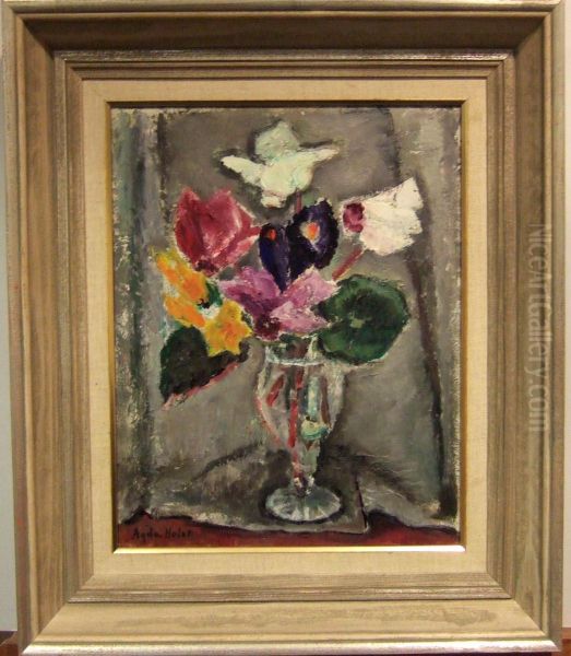 Blomsterstilleben. Oil Painting by L. Holst