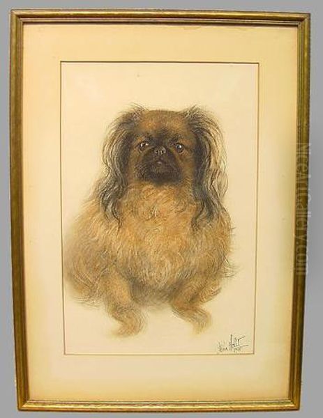 Pekingese Oil Painting by L. Holst