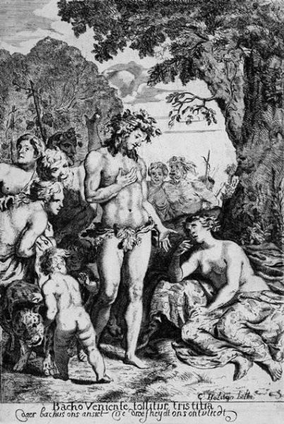 Bacchus Und Sein Gefolge Trosten Ariadne Oil Painting by Pieter The Elder Holsteyn