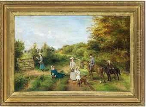 A Family Day Out Oil Painting by Edwin Frederick Holt