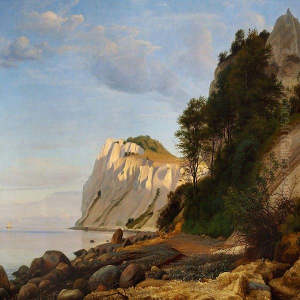 View Of The Cliffs Of Mon Oil Painting by Suzette C. Skovgaard Holten