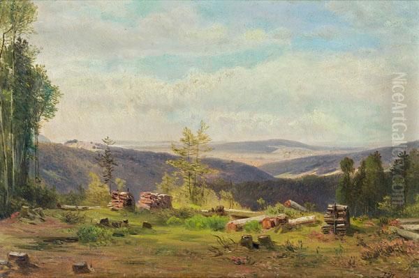 Waldlichtung Oil Painting by Joseph Holzer