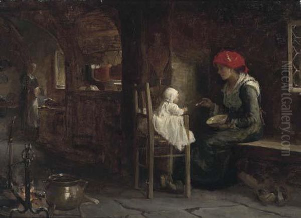 Time For Supper Oil Painting by William H. Jobbins