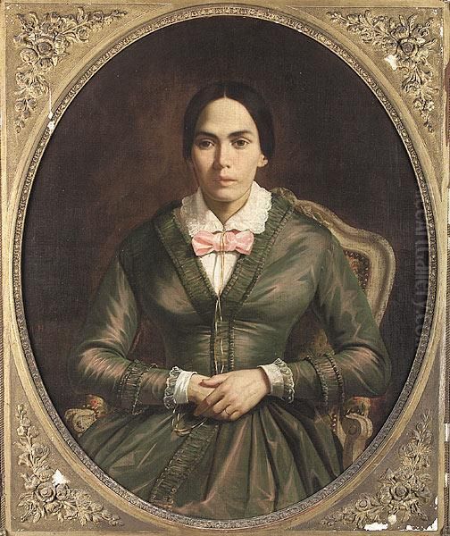 Portrait Of A Lady Oil Painting by Alphonse Honein