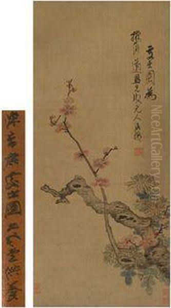 Plum Blossoms Oil Painting by Chen Hongshou