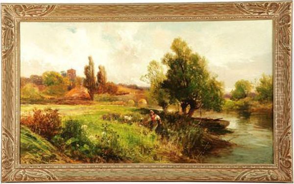 Pulborough On The Arnn Oil Painting by John Horace Hooper