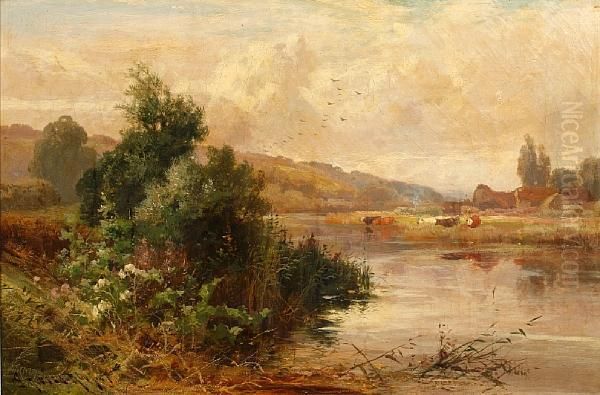 Near Sonning On Thames Oil Painting by John Horace Hooper