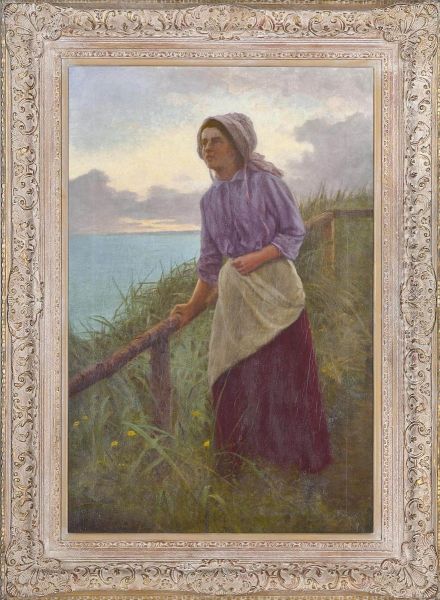 Waiting Oil Painting by William G. Hooper