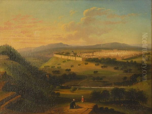 View Of Mount Olive, Jerusalem Oil Painting by James Hope