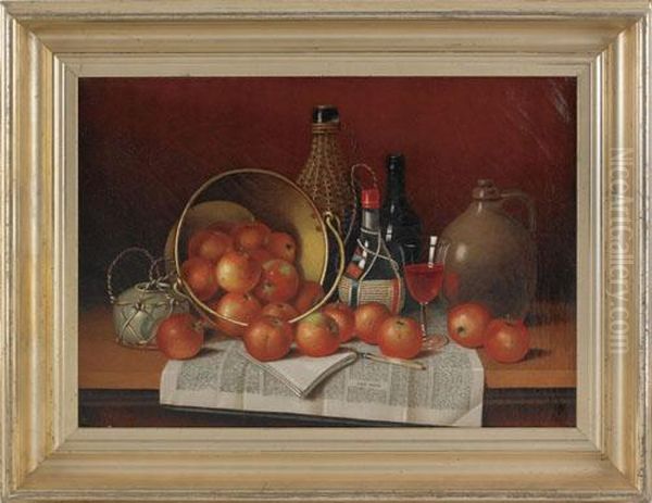 Still Life With Apples Oil Painting by Thomas H. Hope