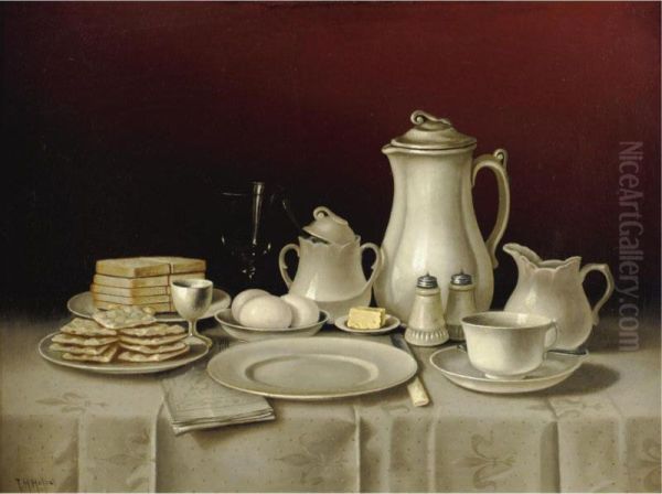 Still Life With Breakfast Setting Oil Painting by Thomas H. Hope