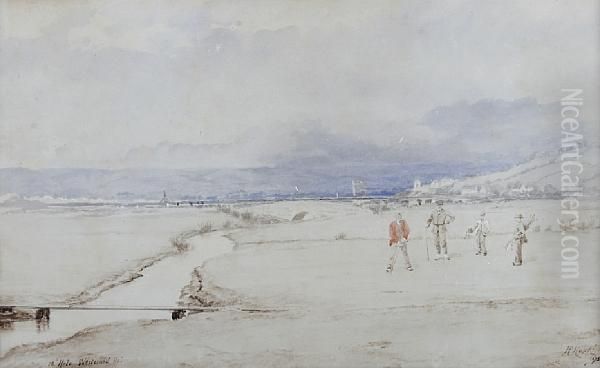 18th Hole At Westward Ho! Oil Painting by Francis Powell Hopkins