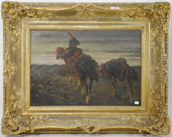 Chevaux Oil Painting by William H. Hopkins