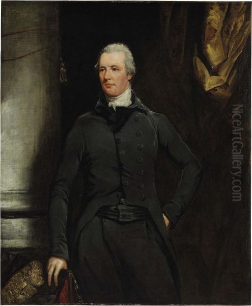 Portrait Of The Right Honorable William Pitt Oil Painting by John Hoppner