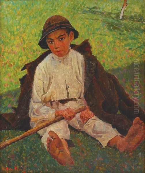 Little Shepherd Oil Painting by Dimitriu Horatiu