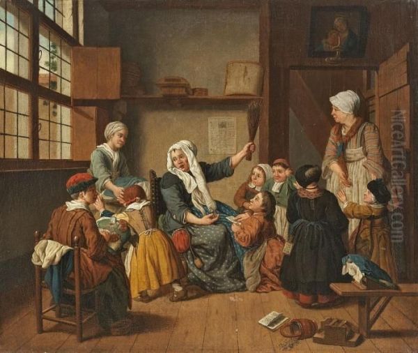 In Der Schulstube Oil Painting by Jan Jozef, the Younger Horemans