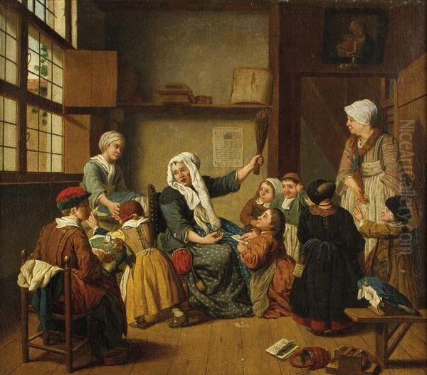 Scene D'interieur Oil Painting by Jan Josef, the Elder Horemans