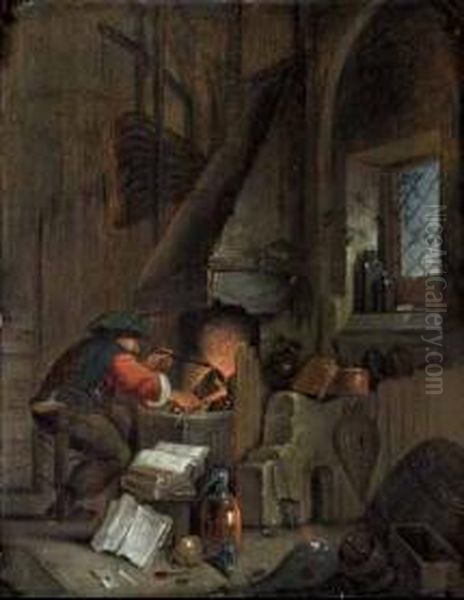 Alchimista Nel Suo Laboratorio Oil Painting by Jan Josef, the Elder Horemans