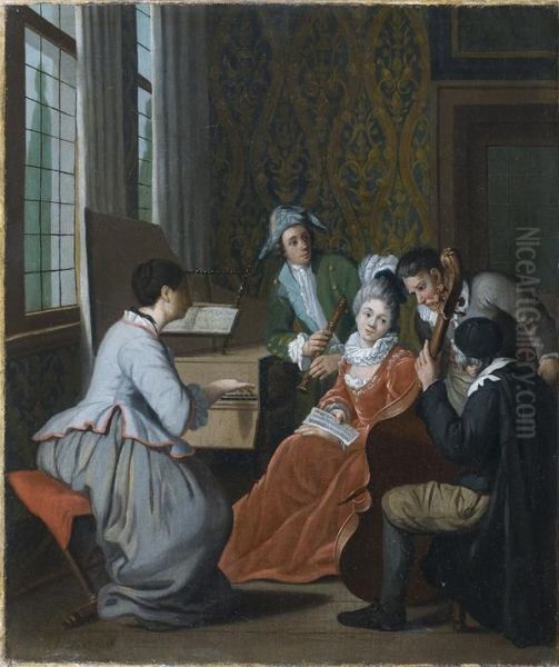 Le Concert Dans Un Salon Oil Painting by Jan Josef, the Elder Horemans