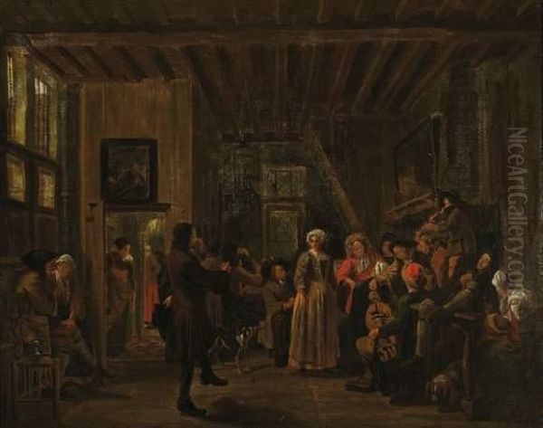 Interieur Met Bruiloftsfeest Oil Painting by Jan Josef, the Elder Horemans