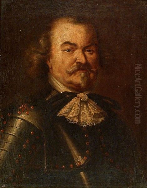 Portraitd'homme En Armure. Oil Painting by Peter Jacob Horemans