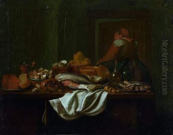 Interieur De Cuisine Oil Painting by Peter Jacob Horemans