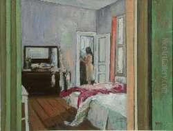 Bedroom Interior Oil Painting by George Horn