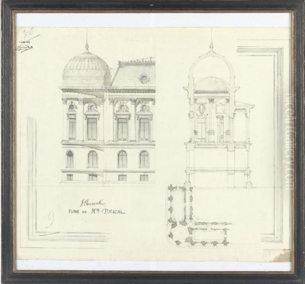 Design For The Corner Of A Palace Oil Painting by Joseph Hornecker