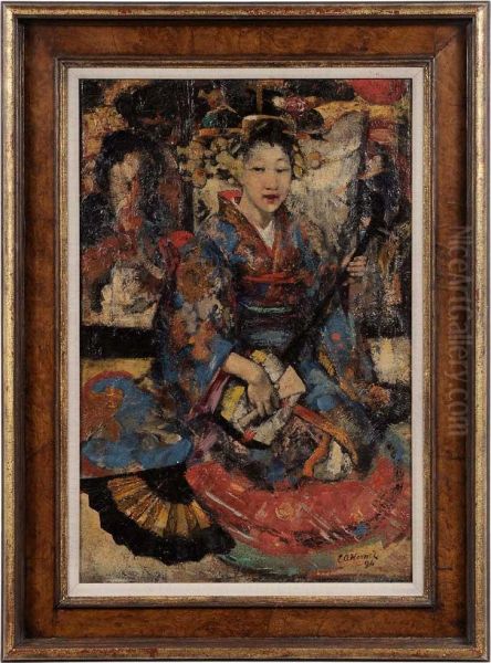 Music In Japan Oil Painting by Edward Atkinson Hornel