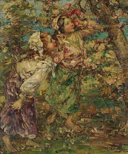 Blossom Time Oil Painting by Edward Atkinson Hornel